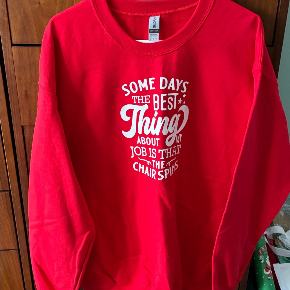 Gildan Red Kids Sweatshirt - Fun Graphic Print